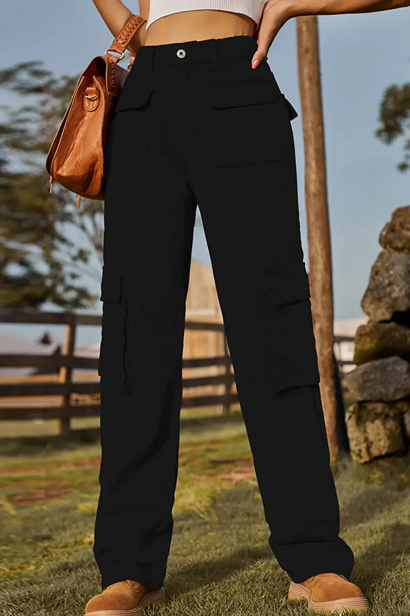 Retro Utility Denim Cargo Pants