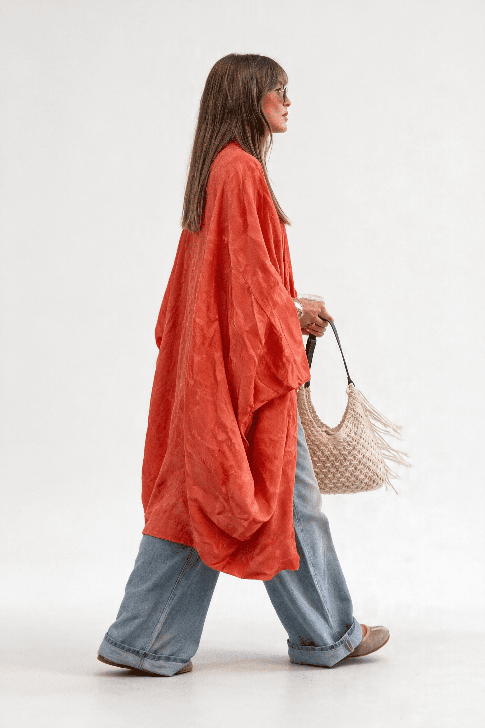 Oranger Jacquard-Kimono-Cardigan