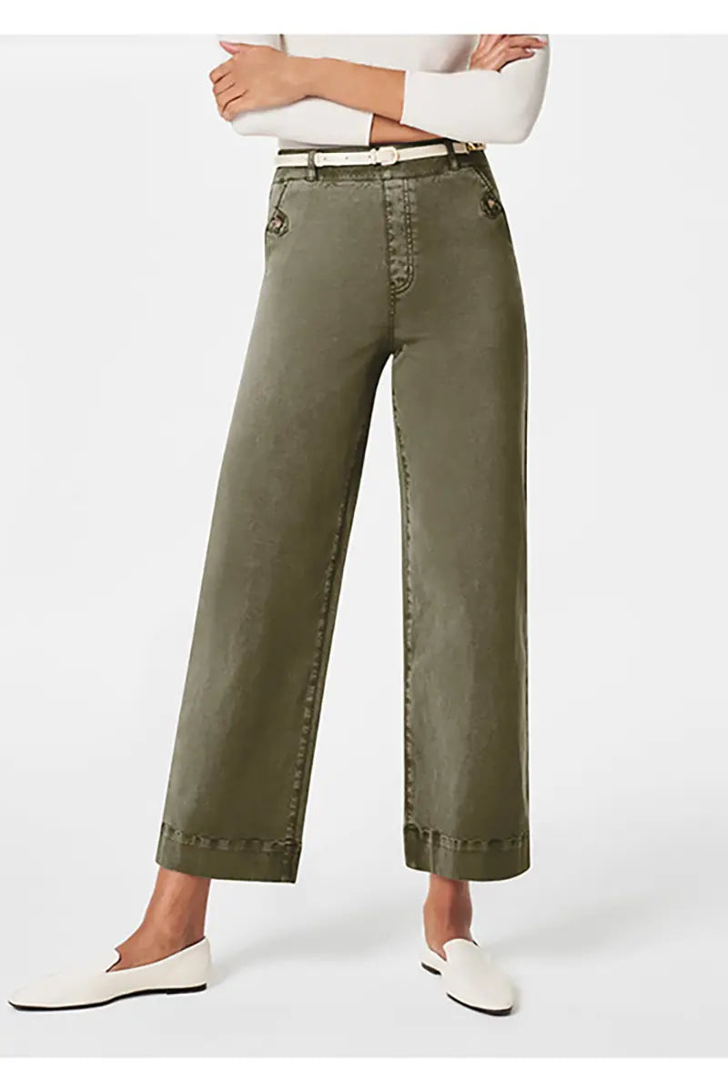 Rekbare wijde pijpen denim