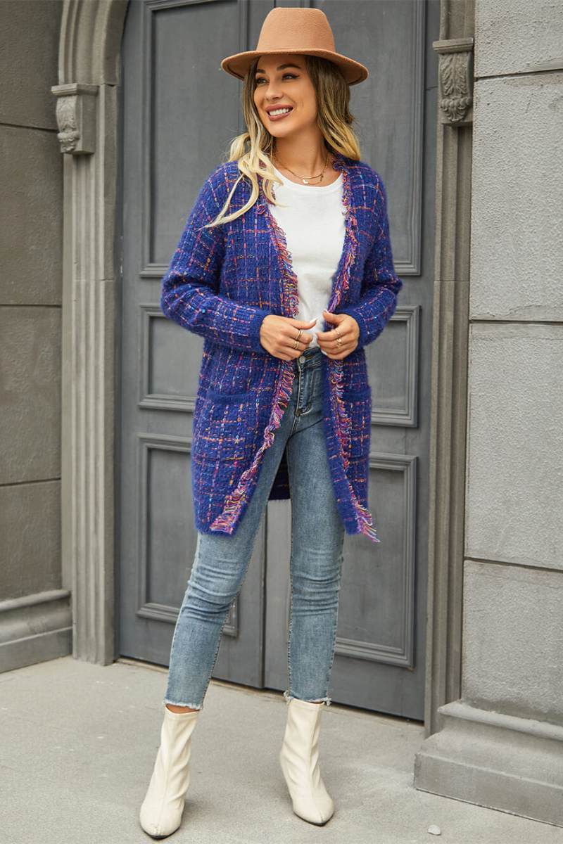 Pate Gebreide Cardigan met Zak - Blauw