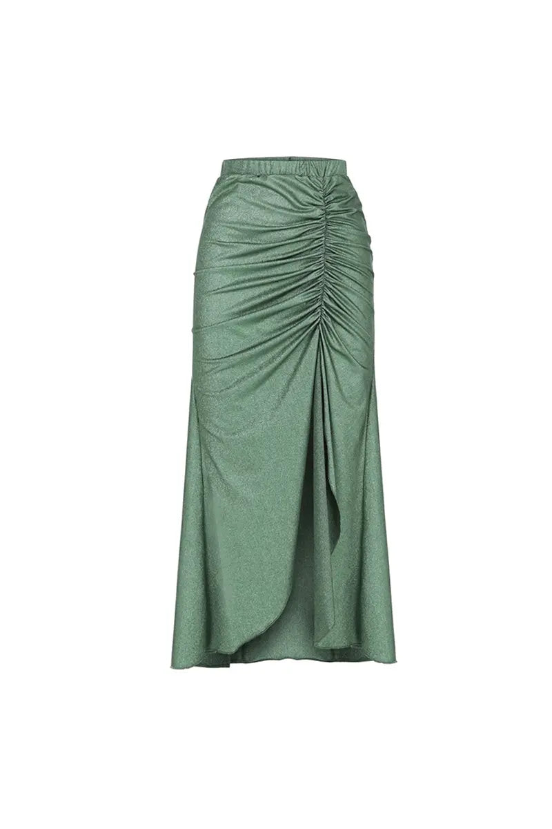 Morandi Green Colorblock High-Waist Swimsuit Set