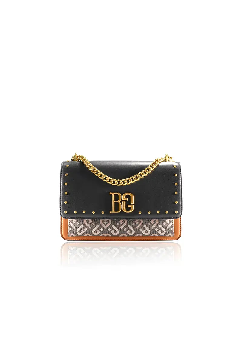 Vintage Studded Chain Crossbody Box Bag
