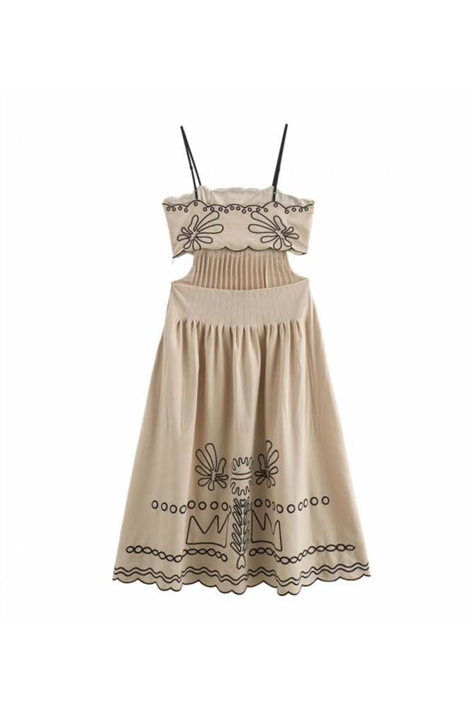 SUMMER PRINT STRAP MIDI DRESS