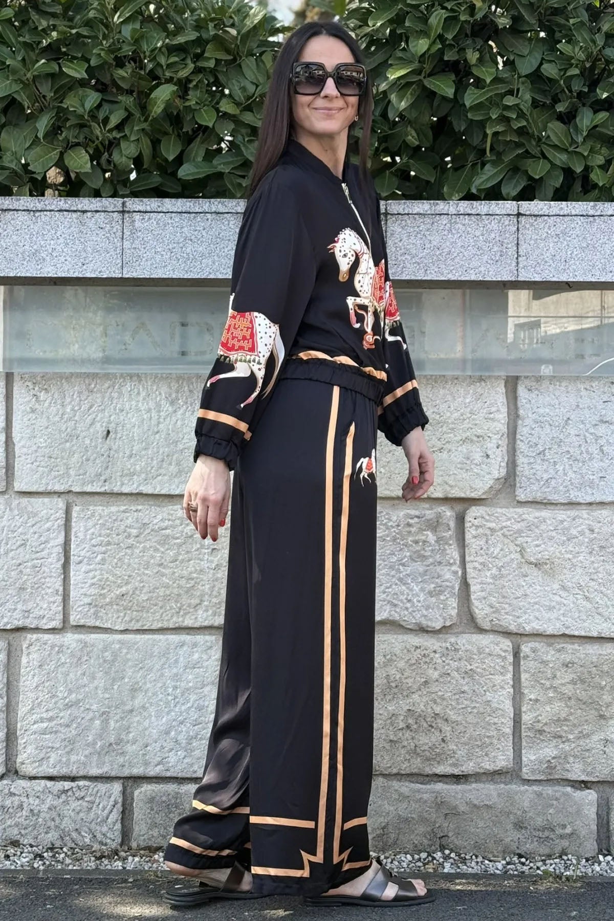 Satin Bomber Jacket and Trousers