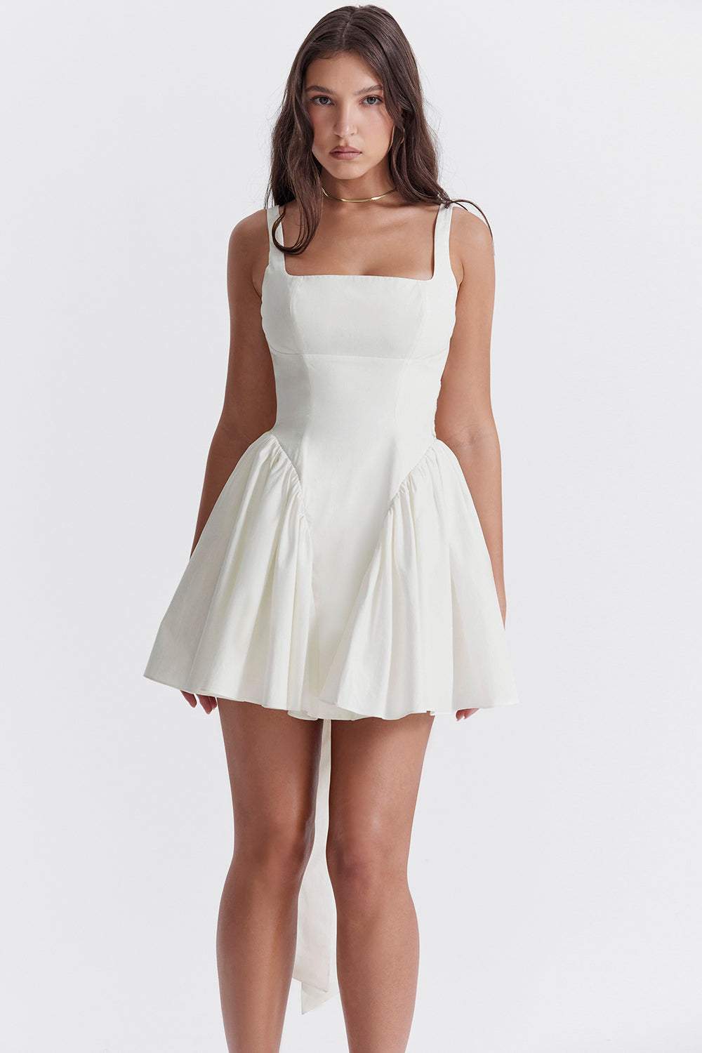IVORY BOW MINI DRESS