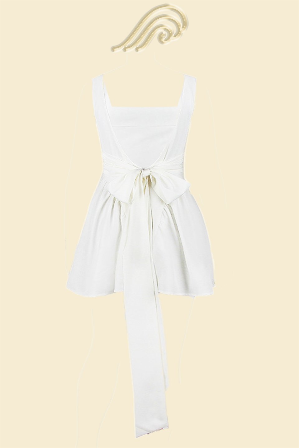 IVORY BOW MINI DRESS