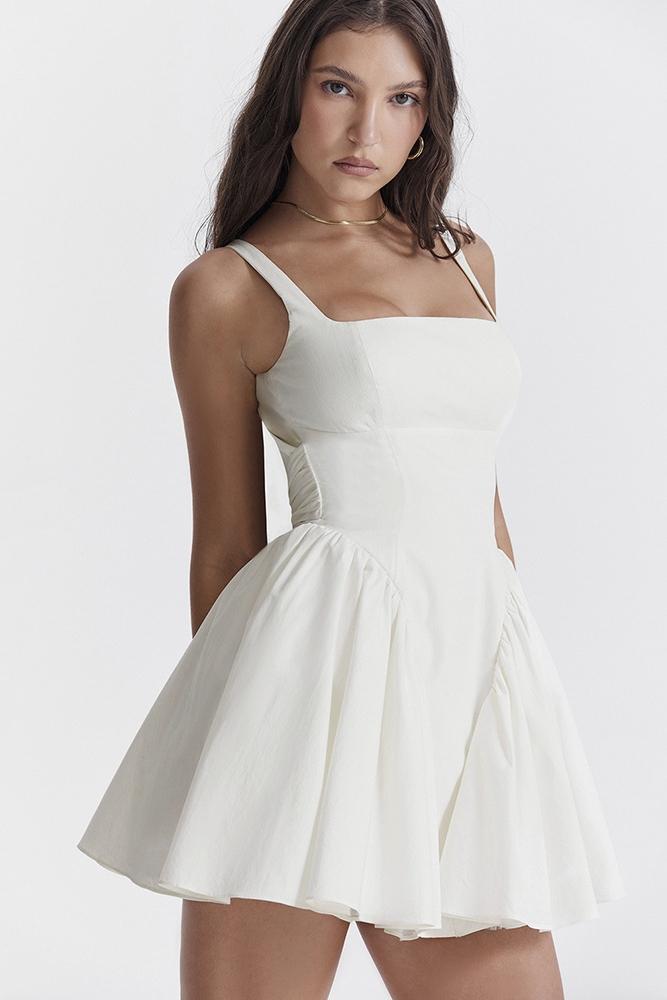 IVORY BOW MINI DRESS