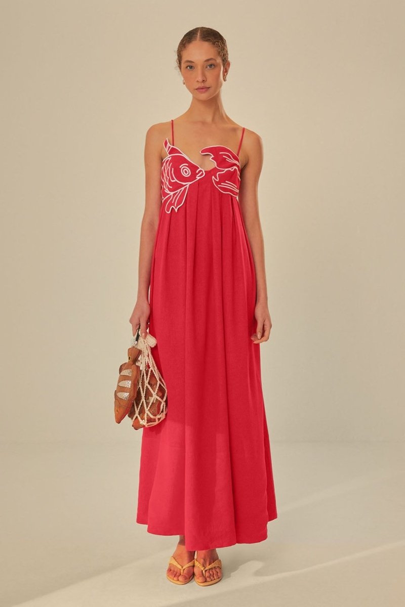 Fish Top Linen Blend Maxi Dress Fish Top Linen Blend Maxi Dress