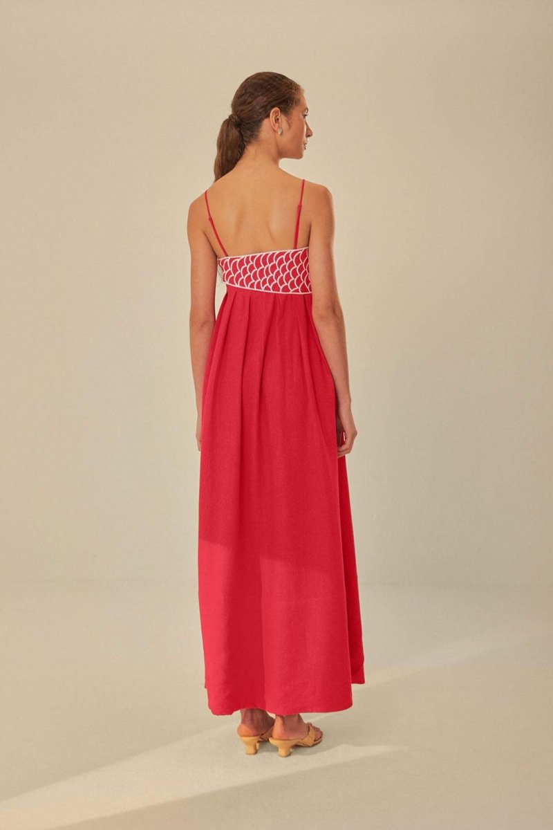 Fish Top Linen Blend Maxi Dress