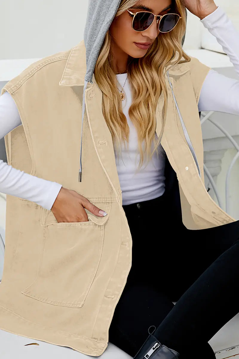 Trendy mouwloos denim vest