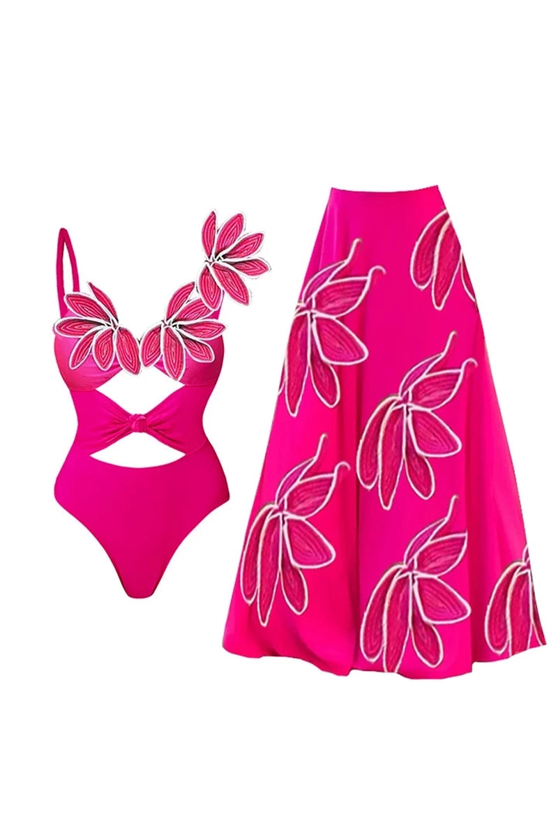 Petal Decor Fluorescerend Badpak in Één Stuk Set