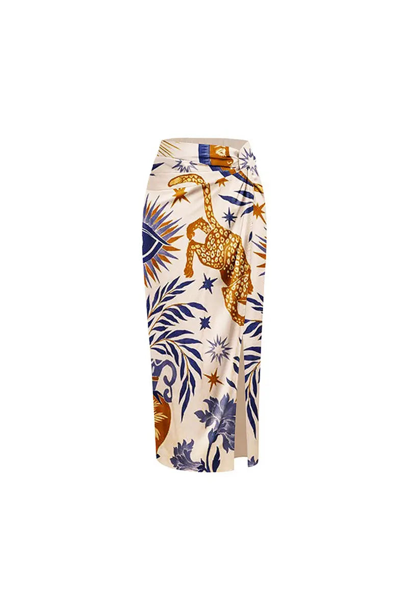 Bikini Set met Gerimpelde Etnische Print voor Dames