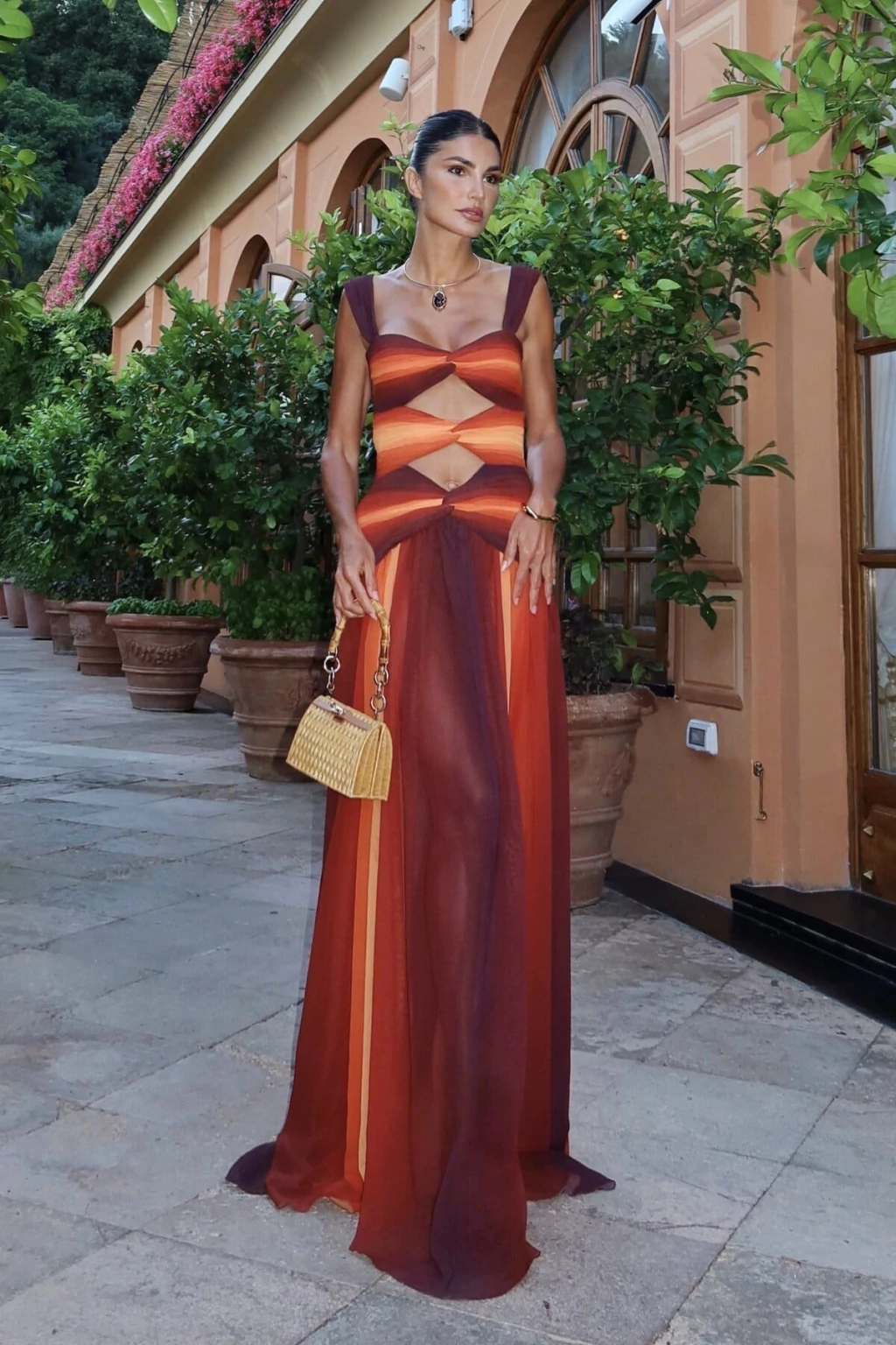 Sunset Hue Cutout Maxi Dress