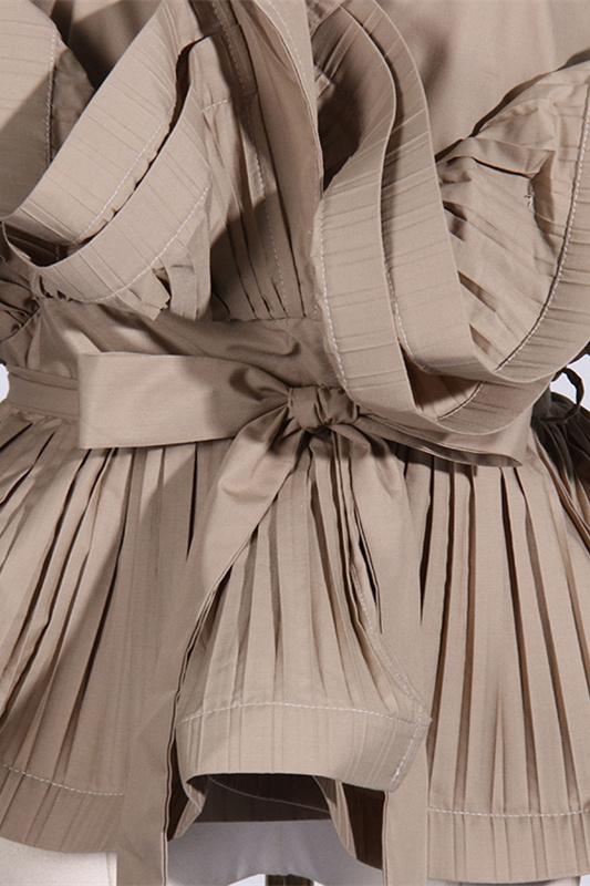 Suzanne reverskraag met ruches polyester top