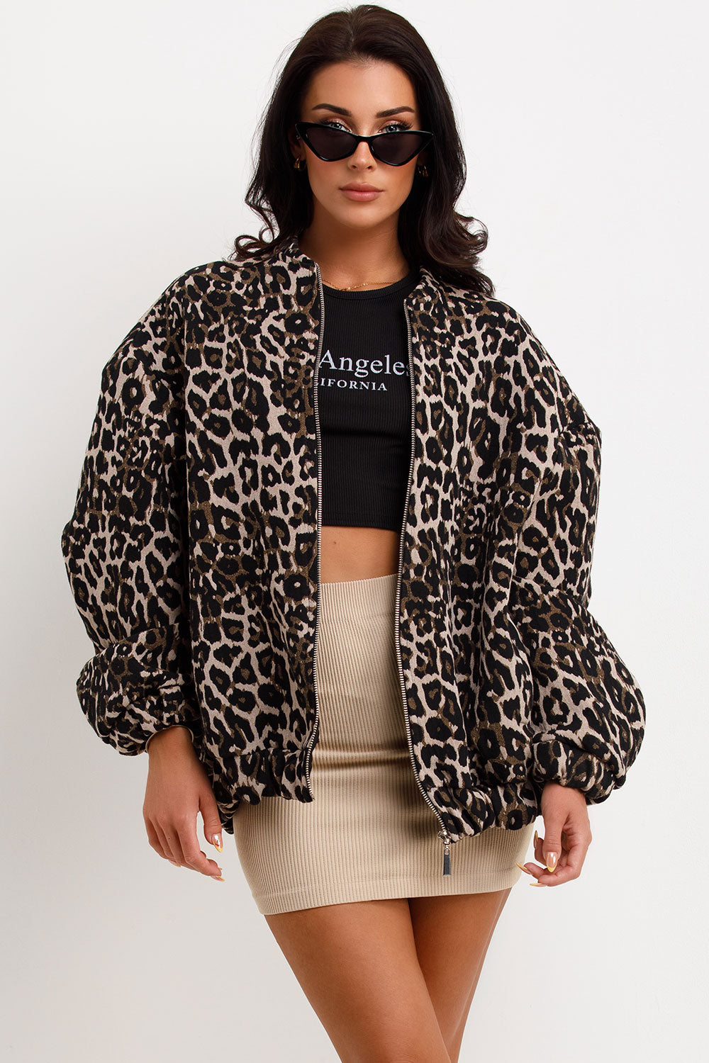 Retro luipaardprint jas