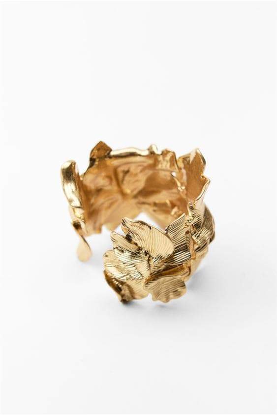Armband met metalen gestructureerde bloemen