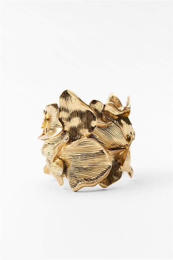 Armband met metalen gestructureerde bloemen