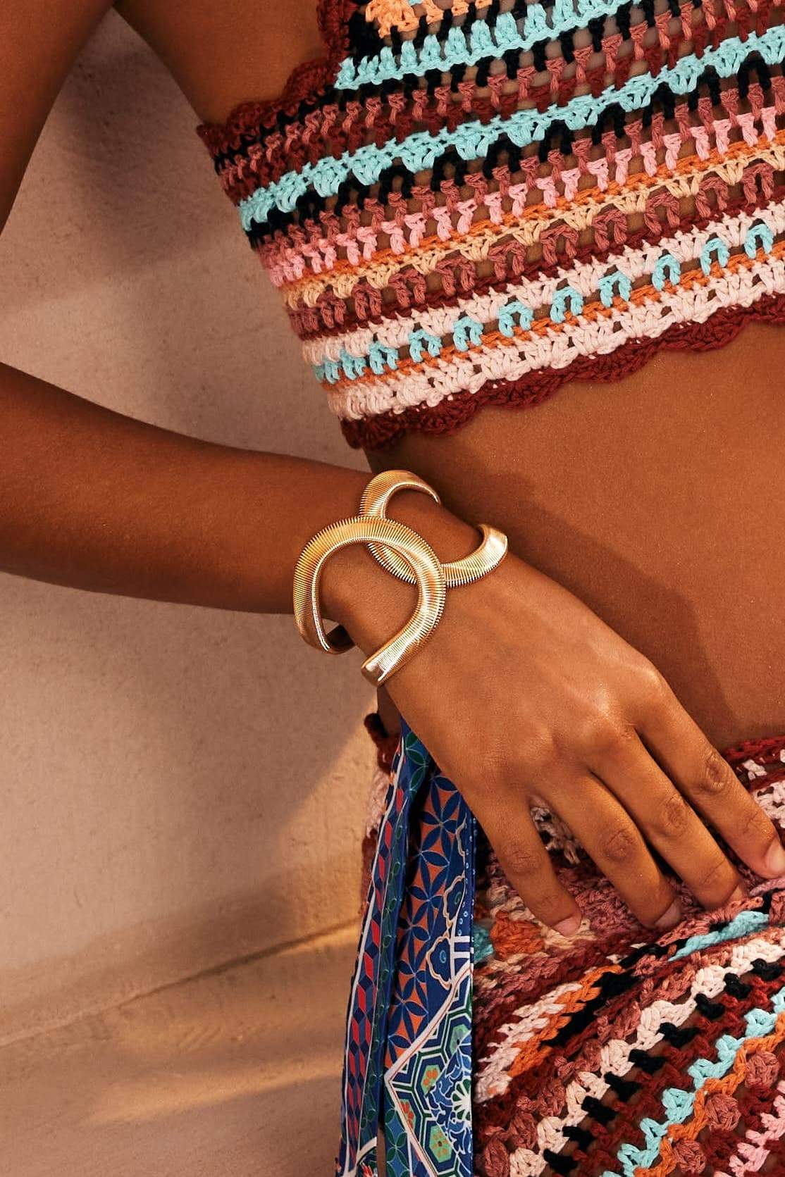 Metalen Gestructureerde Geometrische Armband