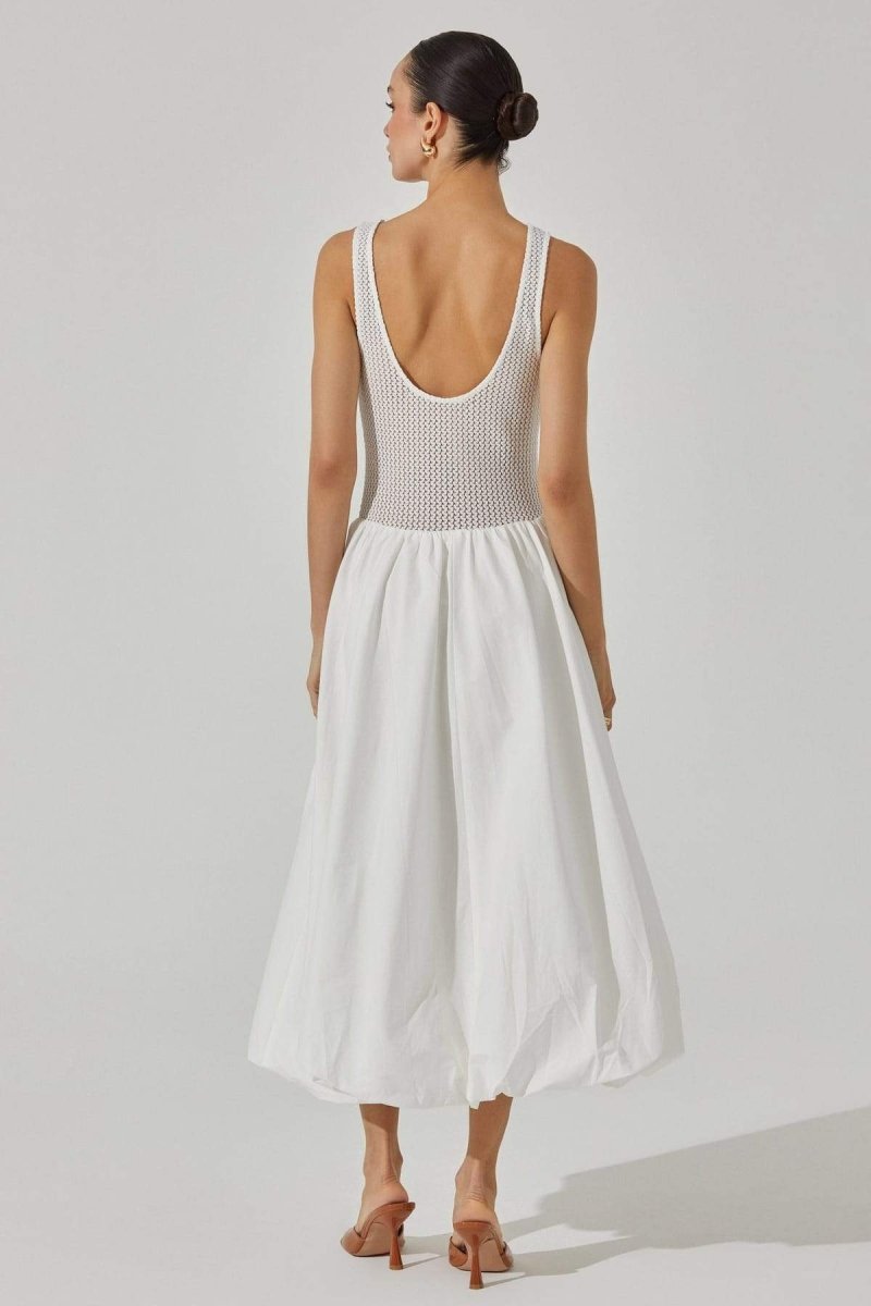 Novia Contrast Mouwloze Midi Jurk