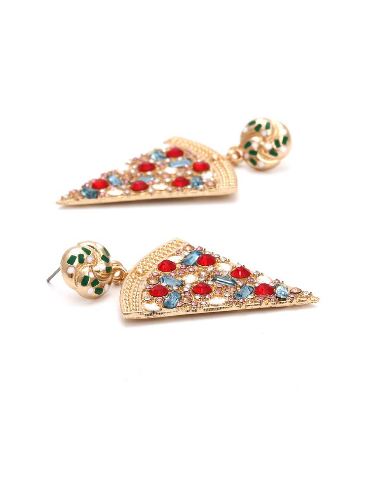 Pizza Diamante Oorbellen met Hanger