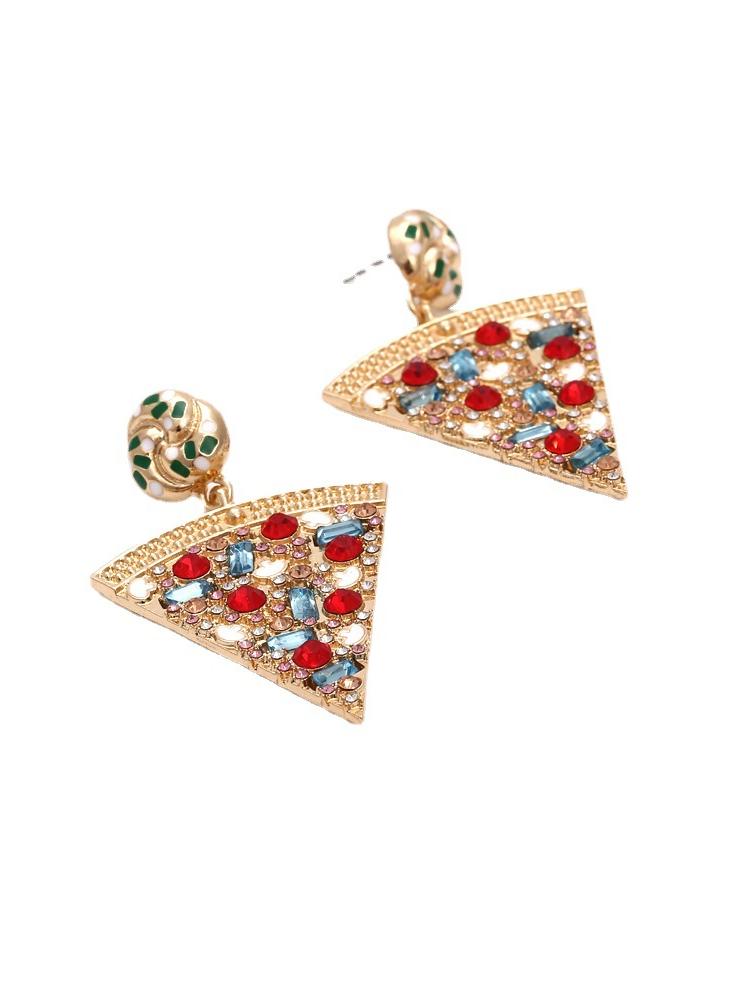 Pizza Diamante Oorbellen met Hanger