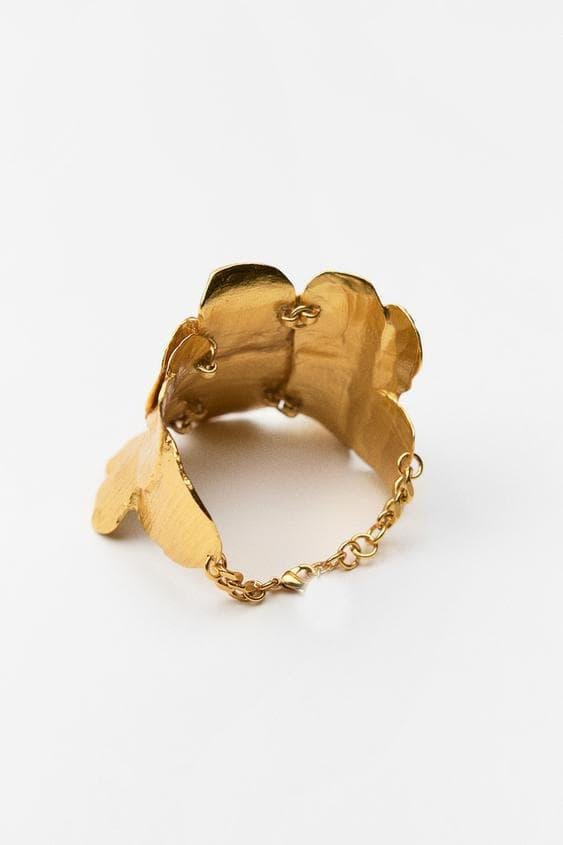 Pulsera de pétalos de metal retro