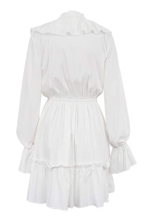 Sharon V-hals Mini-jurk met ruches