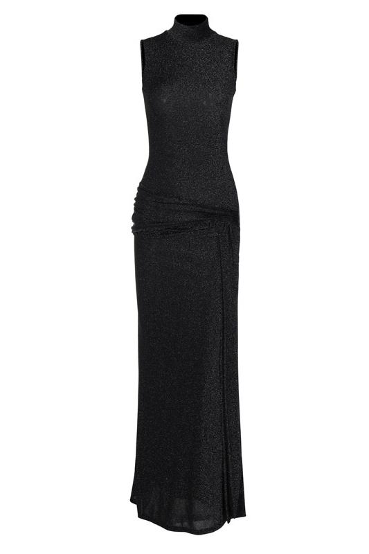 Shonna Metallic Strap Maxi Gebreide Jurk