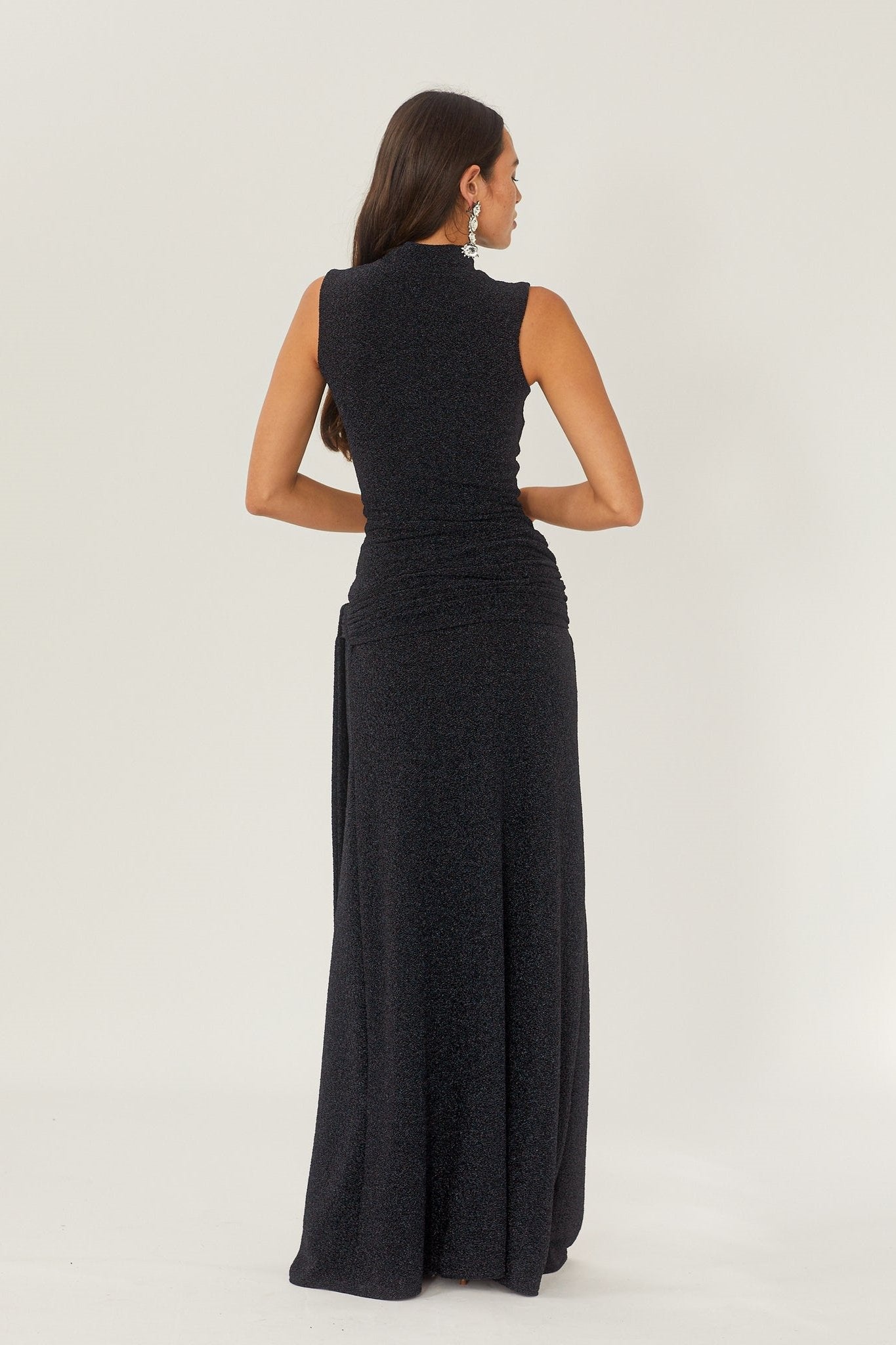 Shonna Metallic Strap Maxi Gebreide Jurk