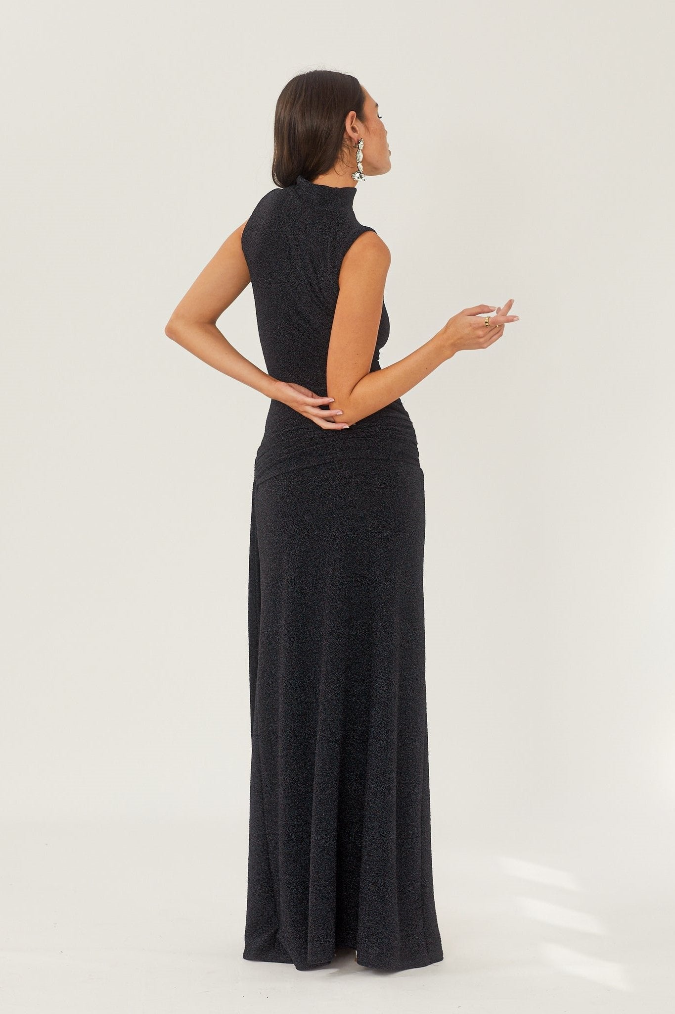 Shonna Metallic Strap Maxi Gebreide Jurk