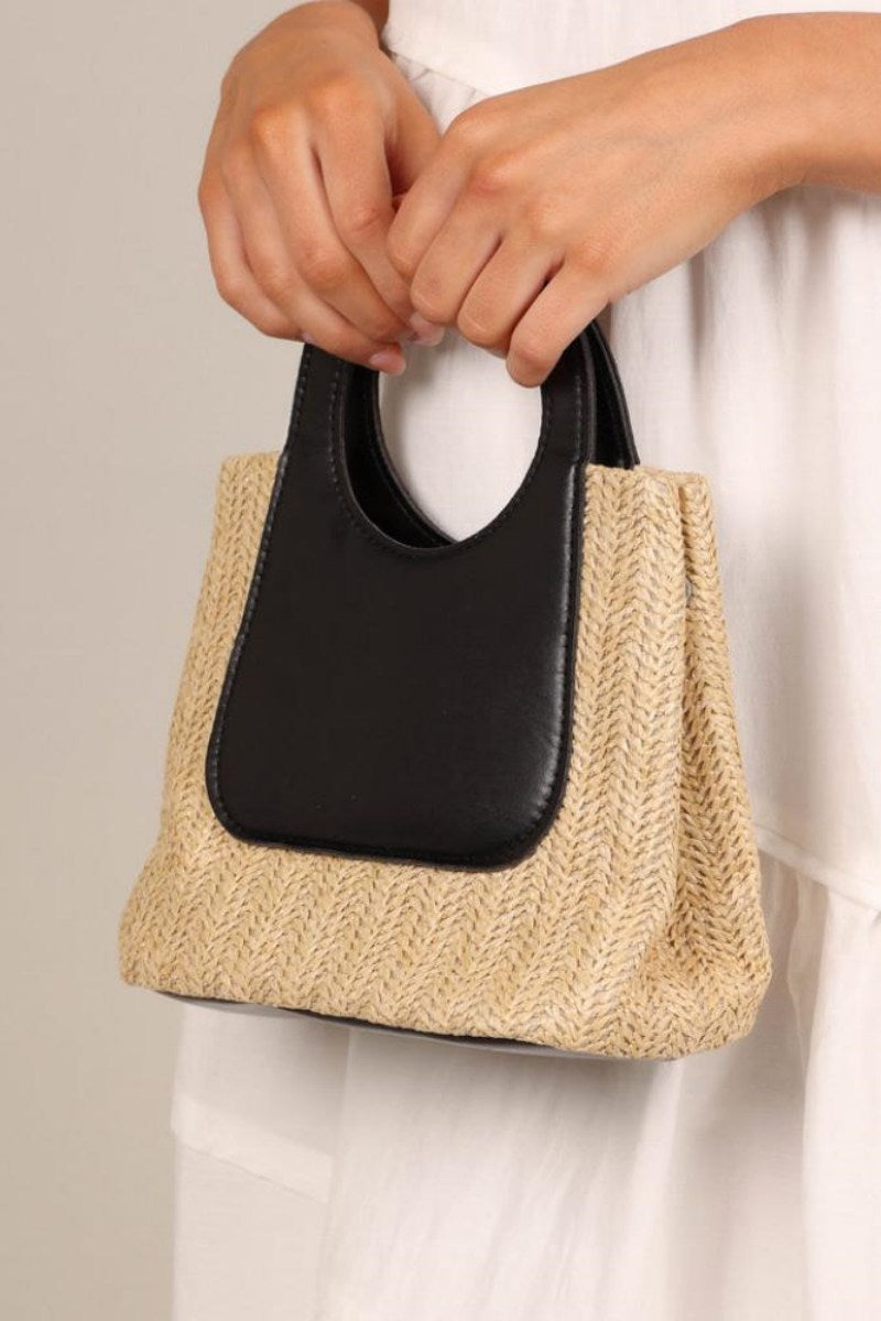 Sigrid Leren Stro Tote Tas