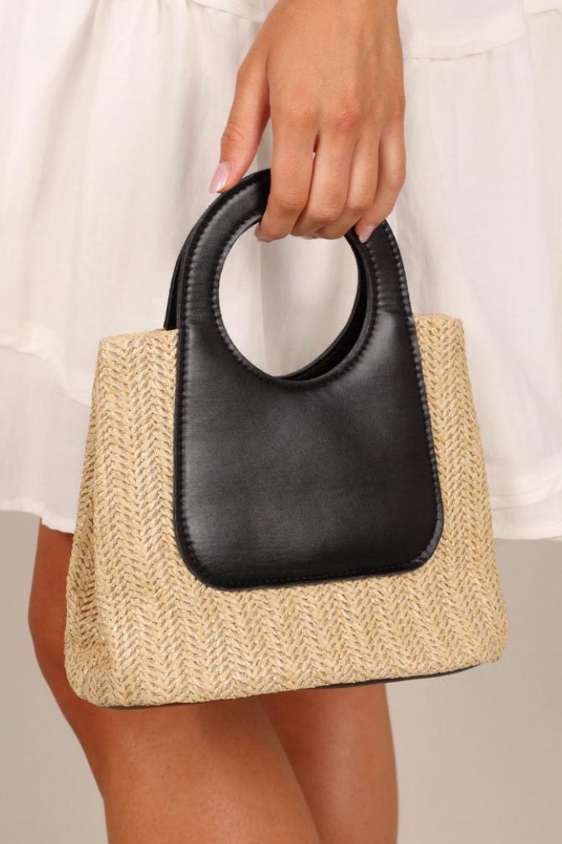 Sigrid Leren Stro Tote Tas