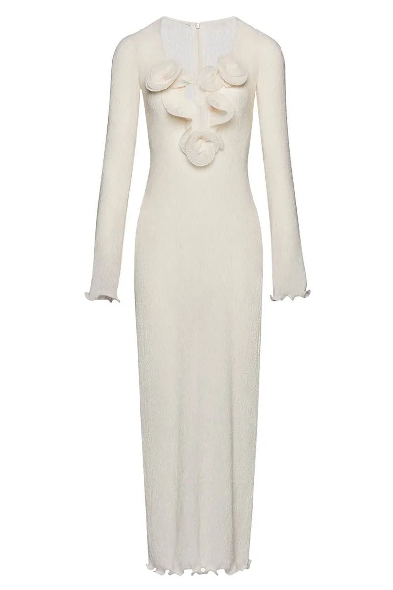 Trista Bloemen V-hals Polyester Maxi Jurk met Split
