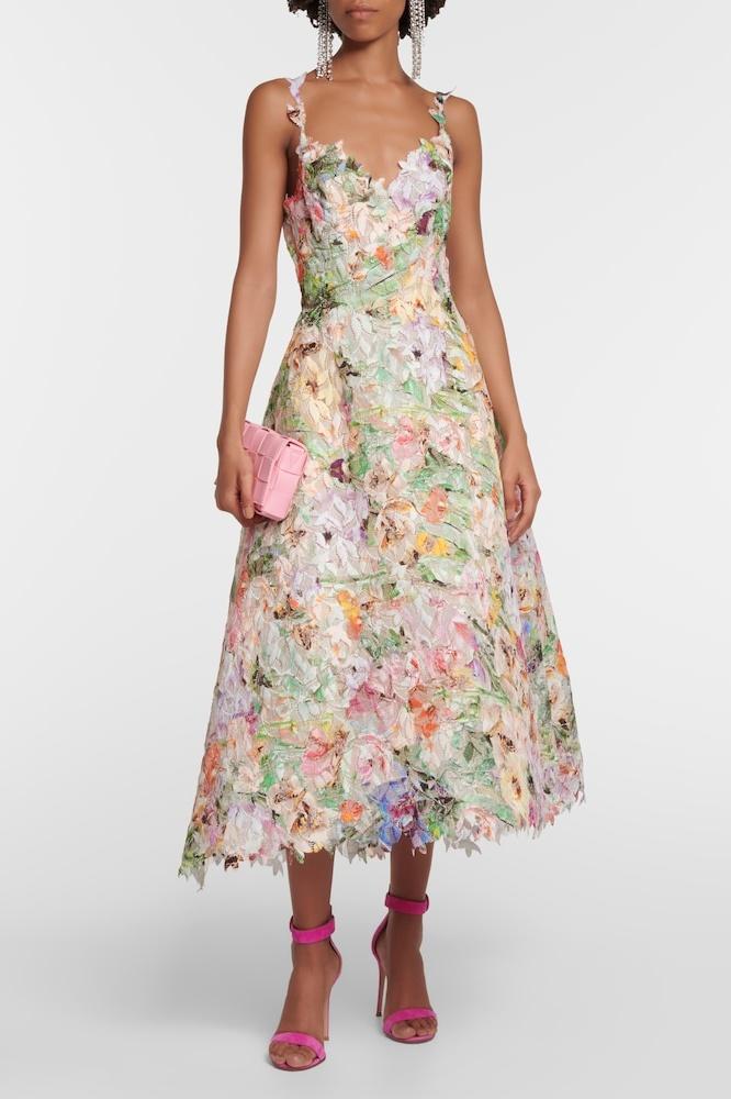 embroidered floral midi dress MissJophiel Embroidery Floral Corset Midi Dress with Removable Straps Other / Floor Length / US16