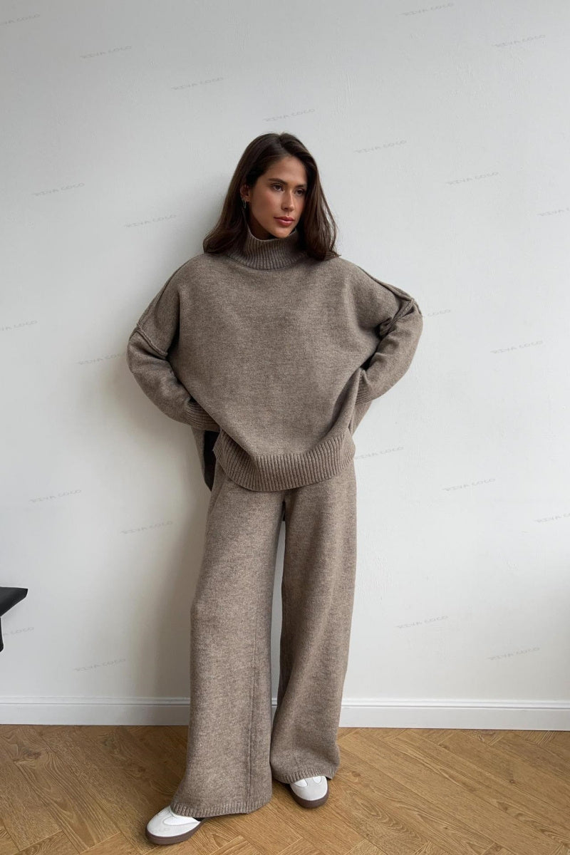 Coltrui met split, losse gebreide broek set