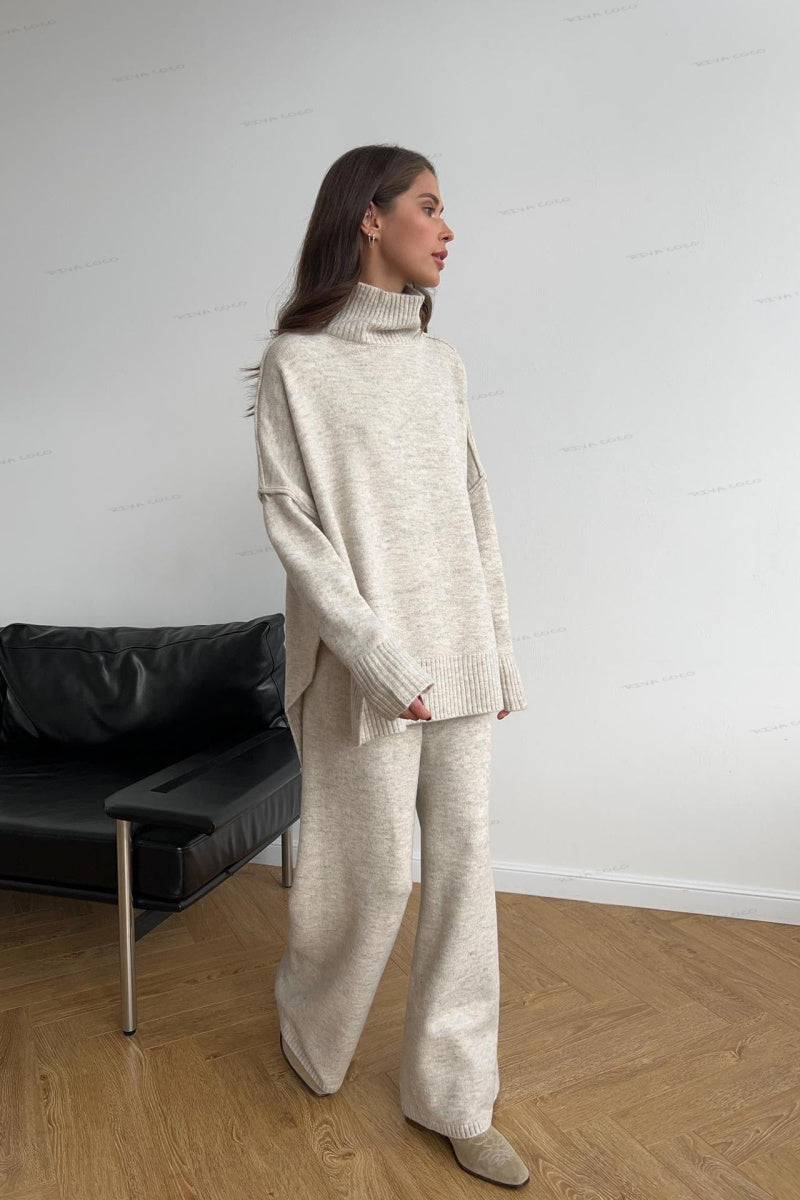 Coltrui met split, losse gebreide broek set