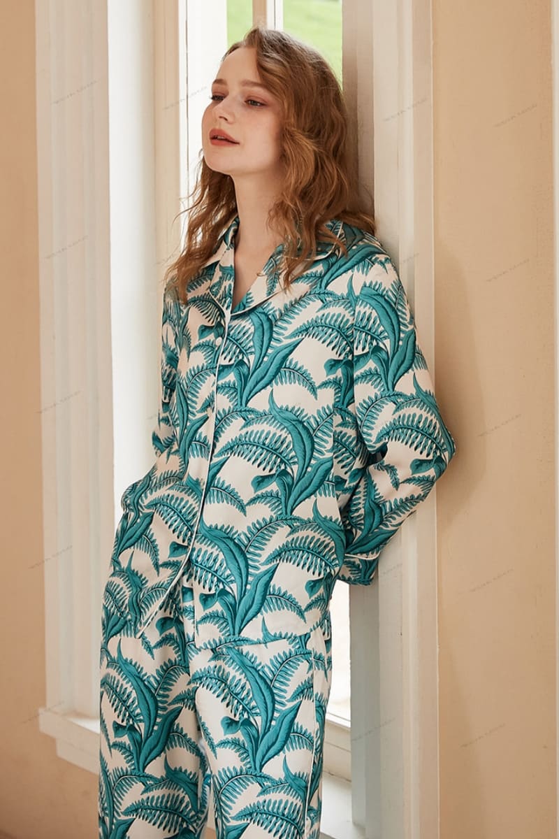 Mimosa Patroon IJszijde Lange Mouw Casual Set