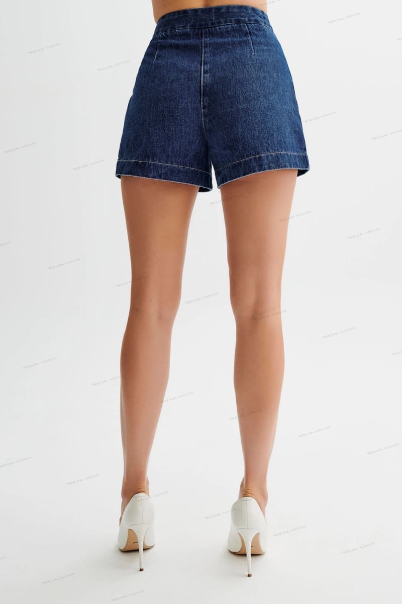 Button-Up Denim Shorts