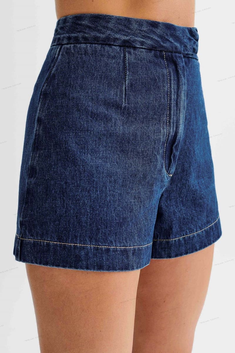 Button-Up Denim Shorts