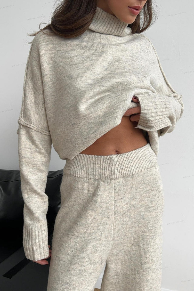 Coltrui met split, losse gebreide broek set