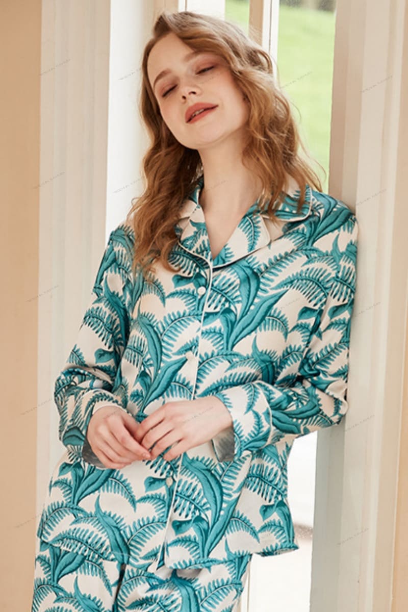 Mimosa Patroon IJszijde Lange Mouw Casual Set