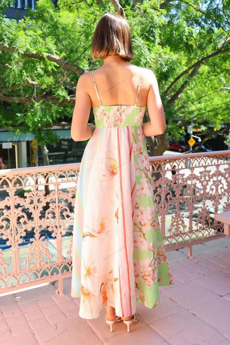 Graffiti Print Sleeveless A-Line Maxi Dress