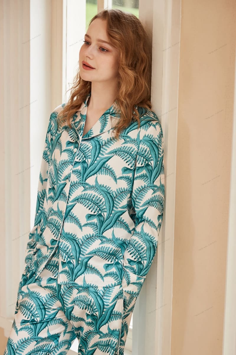 Mimosa Patroon IJszijde Lange Mouw Casual Set