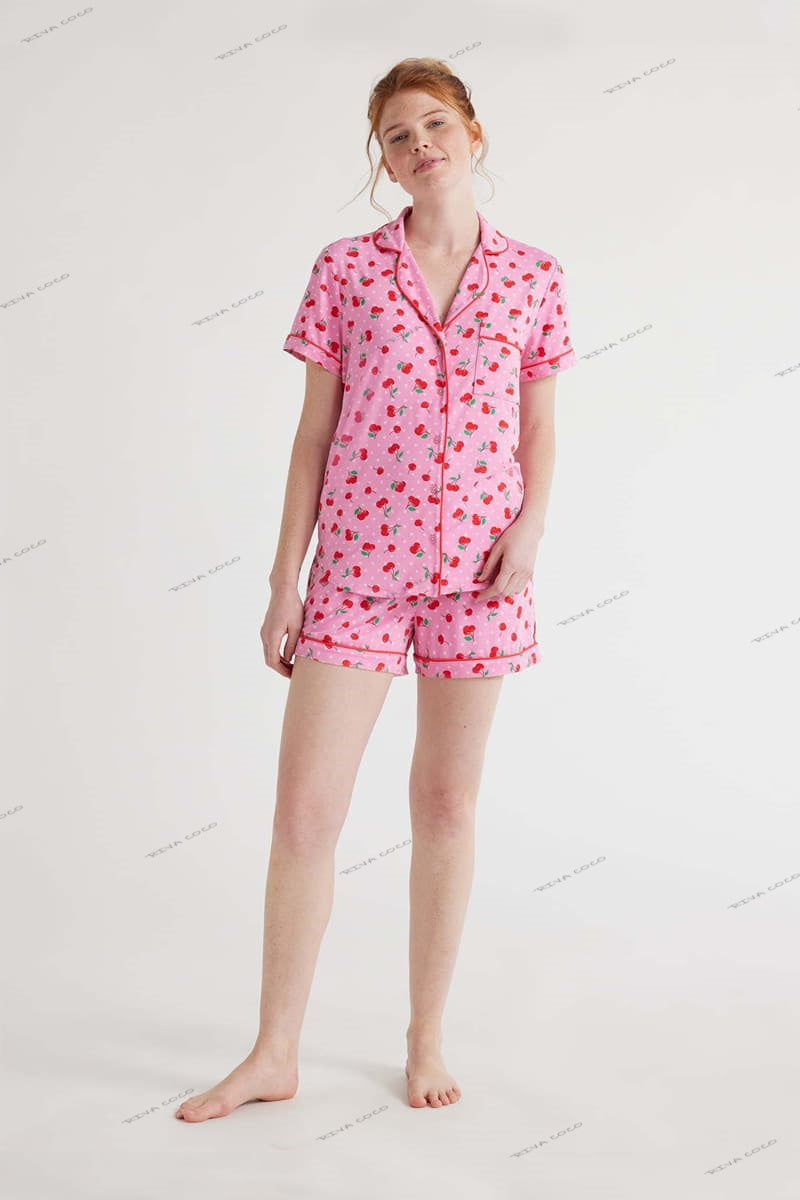 Casual Floral Print Loungewear Shirt & Shorts Cardigan Set