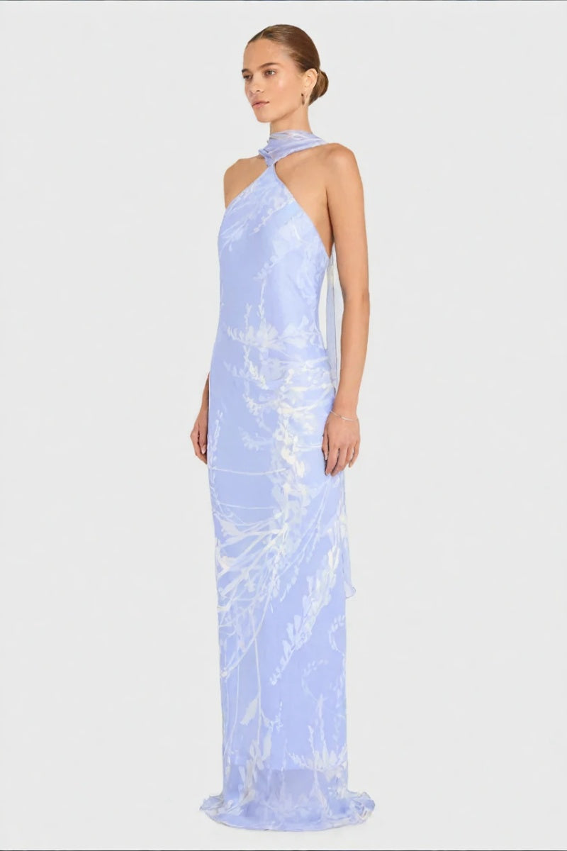 Lavendel halter sjaal strik jurk