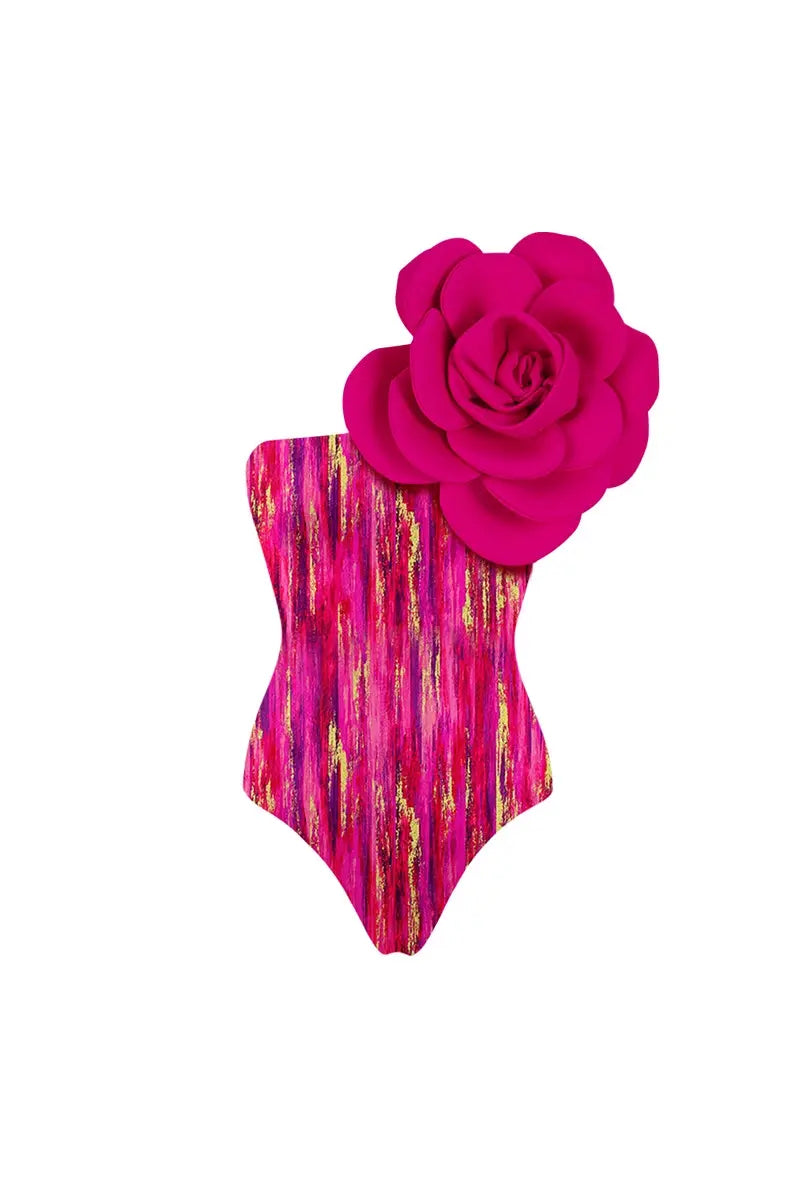 Costume intero stampato con decorazione floreale frontale
