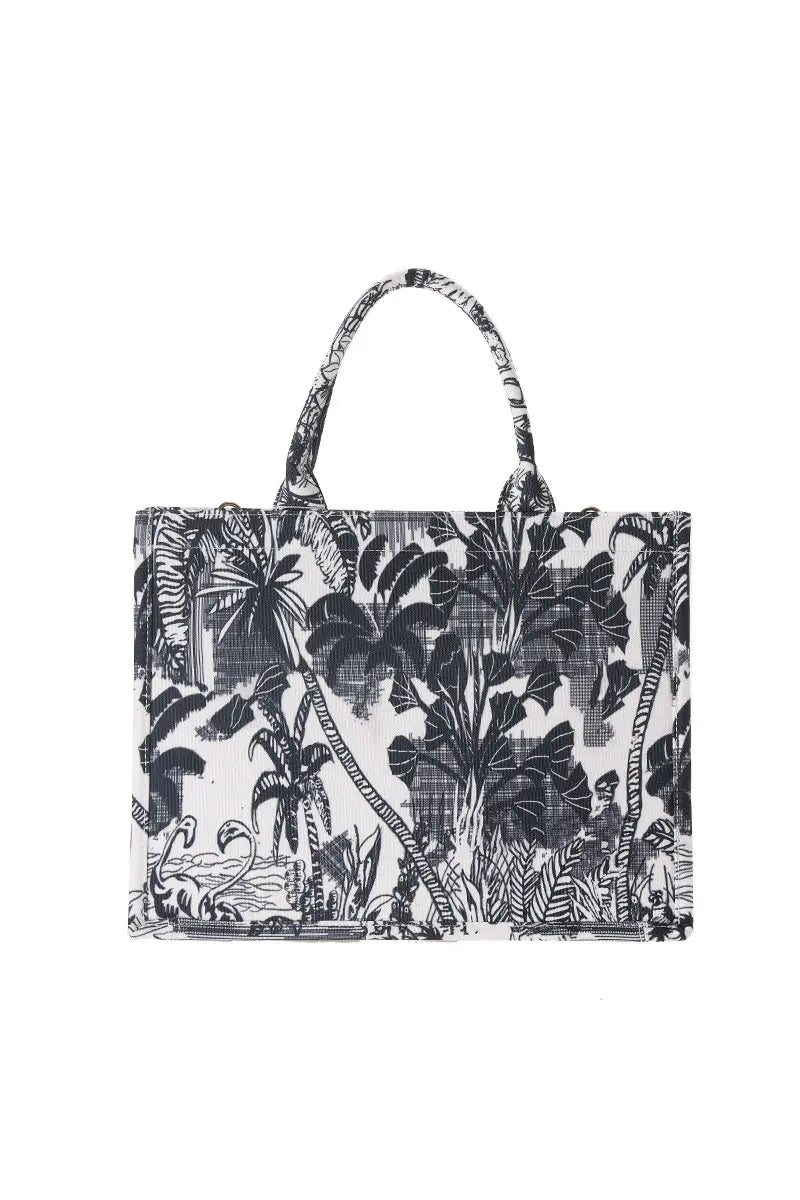 New Creative Canvas Tote Bag with Chinese-Inspired Print