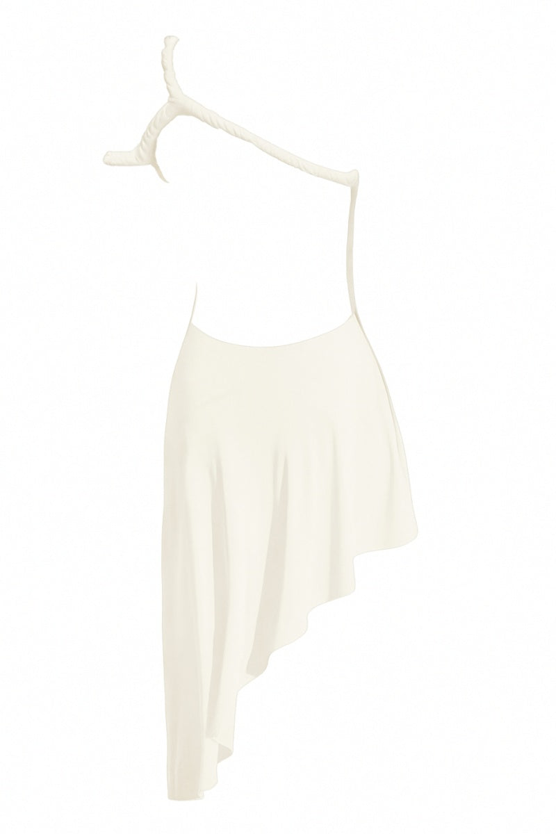 One-shoulder asymmetrisk udskæring midt