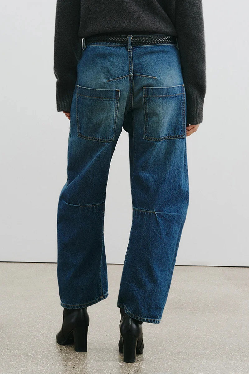 Sheer Chiffon Cape Blouse & Curved Silhouette Jeans