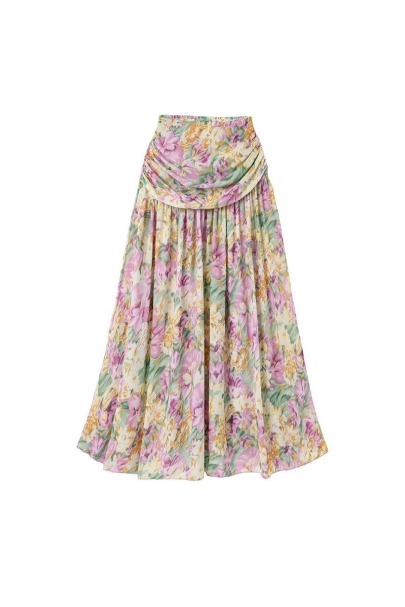 One Shoulder Cutout Floral Swimsuit Set
